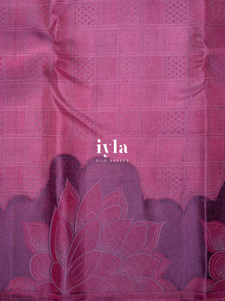 The Bridgerton Inspired Lotus Kanjeevaram in Deep Orchid