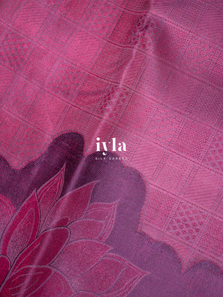 The Bridgerton Inspired Lotus Kanjeevaram in Deep Orchid