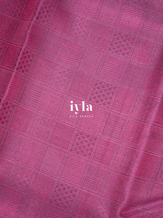 The Bridgerton Inspired Lotus Kanjeevaram in Deep Orchid
