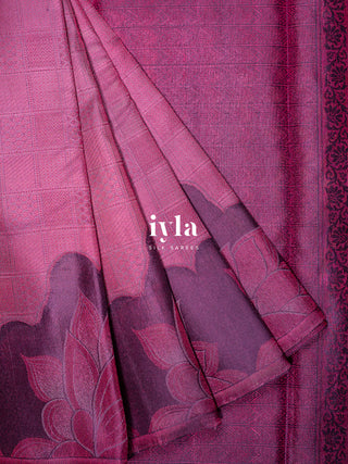 The Bridgerton Inspired Lotus Kanjeevaram in Deep Orchid