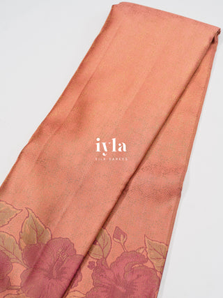 The Korean Hibiscus Kanjeevaram in Peachy Pink