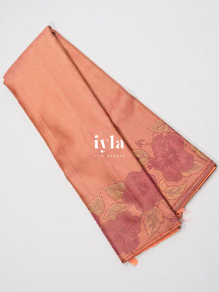 The Korean Hibiscus Kanjeevaram in Peachy Pink