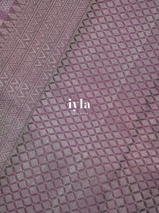 The Whimsical Peacock Dream Kanjeevaram in Purple Chroma
