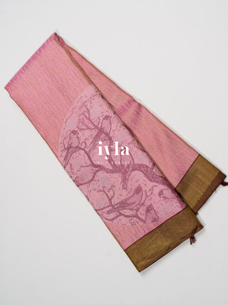The wings of the Night Kanjeevaram in Pastel Pink