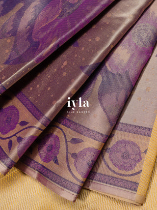 The Winter Wonderland Blooms Kanjeevaram in Dark Beige
