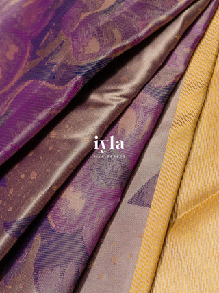 The Winter Wonderland Blooms Kanjeevaram in Dark Beige
