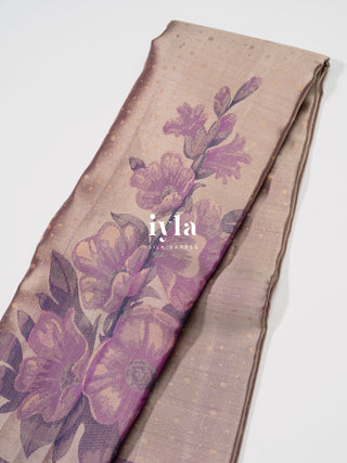 The Winter Wonderland Blooms Kanjeevaram in Dark Beige