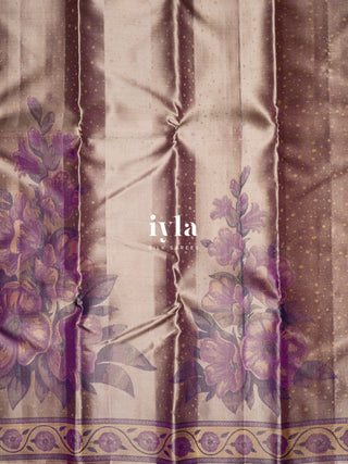The Winter Wonderland Blooms Kanjeevaram in Dark Beige