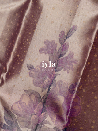 The Winter Wonderland Blooms Kanjeevaram in Dark Beige