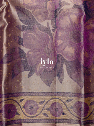 The Winter Wonderland Blooms Kanjeevaram in Dark Beige
