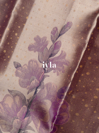 The Winter Wonderland Blooms Kanjeevaram in Dark Beige