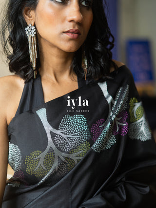 The Black Wish Tree Kanjeevaram in Couture Palette