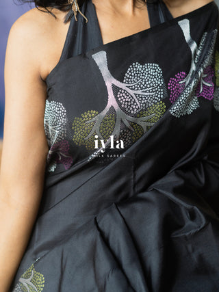 The Black Wish Tree Kanjeevaram in Couture Palette