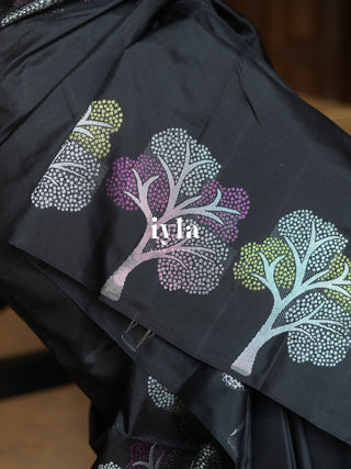 The Black Wish Tree Kanjeevaram in Couture Palette