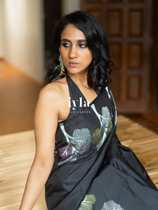 The Black Wish Tree Kanjeevaram in Couture Palette