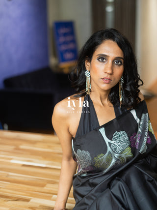 The Black Wish Tree Kanjeevaram in Couture Palette