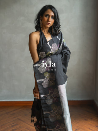 The Black Wish Tree Kanjeevaram in Couture Palette