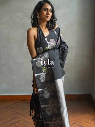 The Black Wish Tree Kanjeevaram in Couture Palette