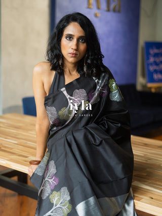 The Black Wish Tree Kanjeevaram in Couture Palette