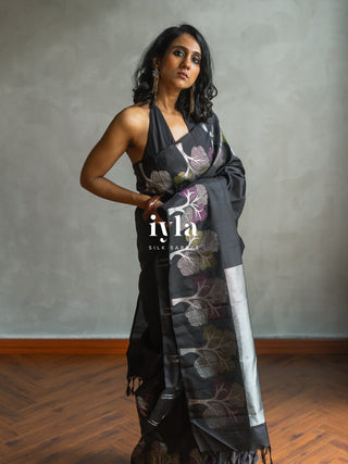 The Black Wish Tree Kanjeevaram in Couture Palette