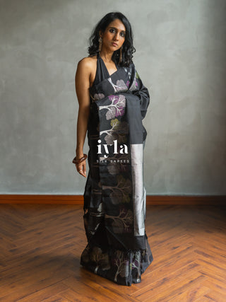The Black Wish Tree Kanjeevaram in Couture Palette