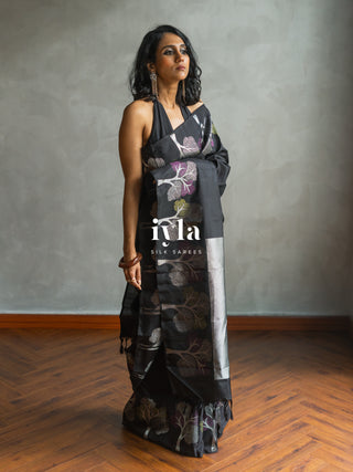 The Black Wish Tree Kanjeevaram in Couture Palette