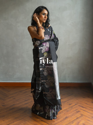 The Black Wish Tree Kanjeevaram in Couture Palette