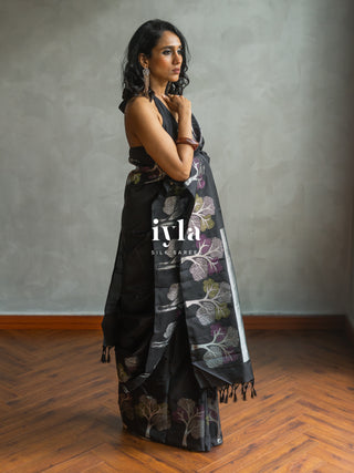 The Black Wish Tree Kanjeevaram in Couture Palette