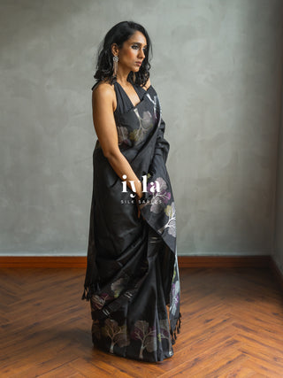 The Black Wish Tree Kanjeevaram in Couture Palette