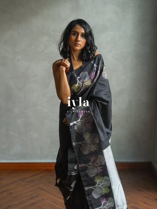 The Black Wish Tree Kanjeevaram in Couture Palette