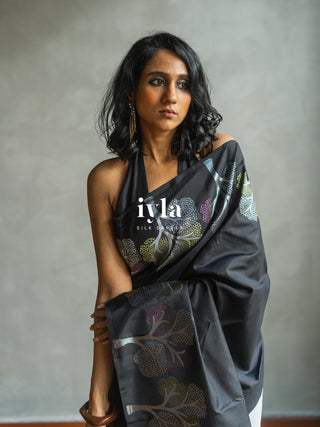The Black Wish Tree Kanjeevaram in Couture Palette