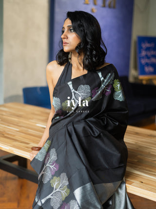 The Black Wish Tree Kanjeevaram in Couture Palette