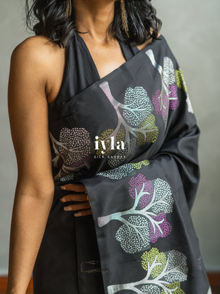 The Black Wish Tree Kanjeevaram in Couture Palette