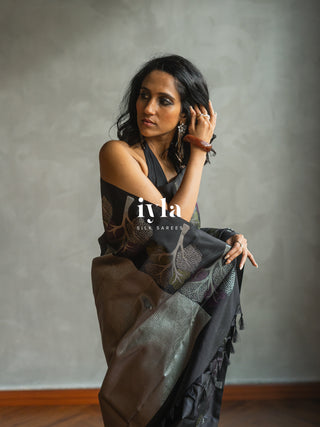 The Black Wish Tree Kanjeevaram in Couture Palette