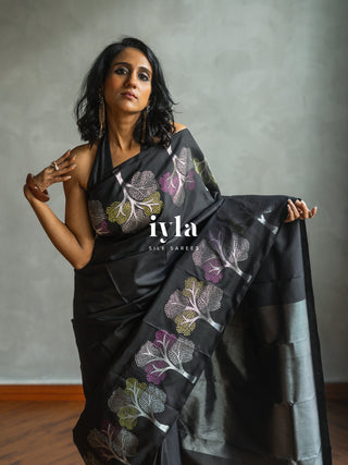 The Black Wish Tree Kanjeevaram in Couture Palette