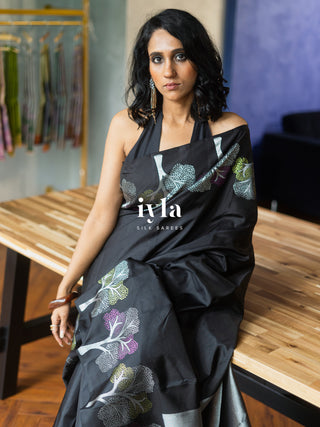 The Black Wish Tree Kanjeevaram in Couture Palette