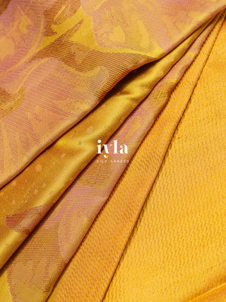 The Wonderland Dreamscape Bloom Kanjeevaram in Butter Yellow