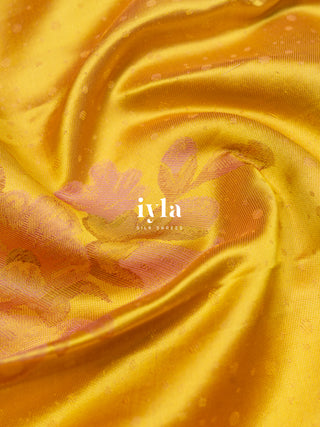 The Wonderland Dreamscape Bloom Kanjeevaram in Butter Yellow
