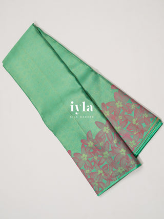 The Wood Anemone Kanjeevaram in Pastel Green