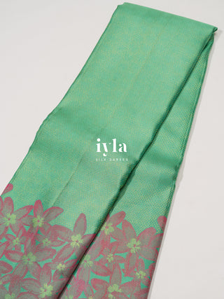 The Wood Anemone Kanjeevaram in Pastel Green