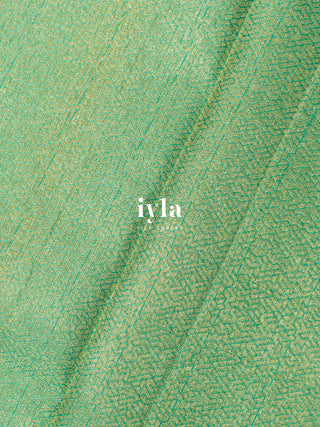 The Wood Anemone Kanjeevaram in Pastel Green