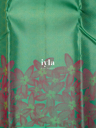 The Wood Anemone Kanjeevaram in Pastel Green