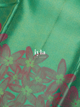 The Wood Anemone Kanjeevaram in Pastel Green