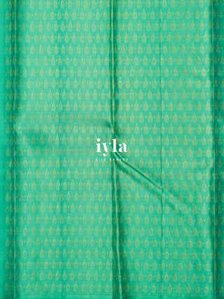 The Wood Anemone Kanjeevaram in Pastel Green