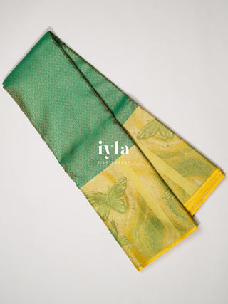 The Wings of Hope Kanjeevaram in Forest Green