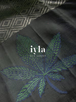 Load image into Gallery viewer, The Pebble Grey Kanjeevaram with Japanese Maple Leaf
