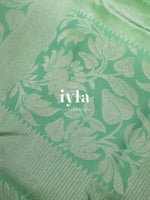 Load image into Gallery viewer, The Women Portrait Painting Kanjeevaram in Sea Foam Green
