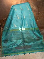 Load image into Gallery viewer, The Tiffany Blue Dual Pallu Mahalakshmi - Peacock Kanjeevaram
