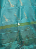 Load image into Gallery viewer, The Tiffany Blue Dual Pallu Mahalakshmi - Peacock Kanjeevaram
