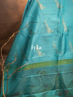 Load image into Gallery viewer, The Tiffany Blue Dual Pallu Mahalakshmi - Peacock Kanjeevaram

